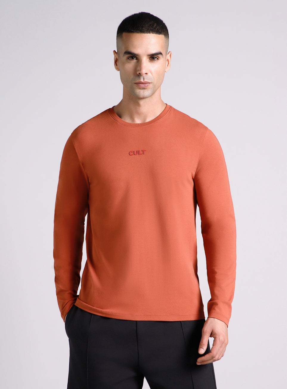 Men's Rust Essential Regular Fit Full Sleeve T-shirt