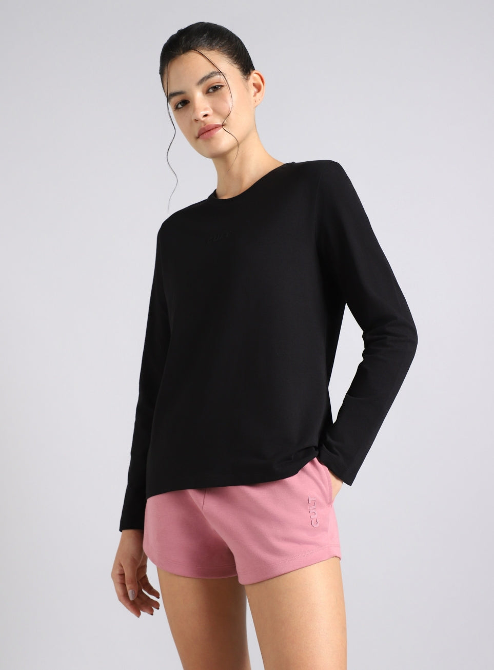 Women's Black Soft Form Classic Full Sleeves T-Shirt