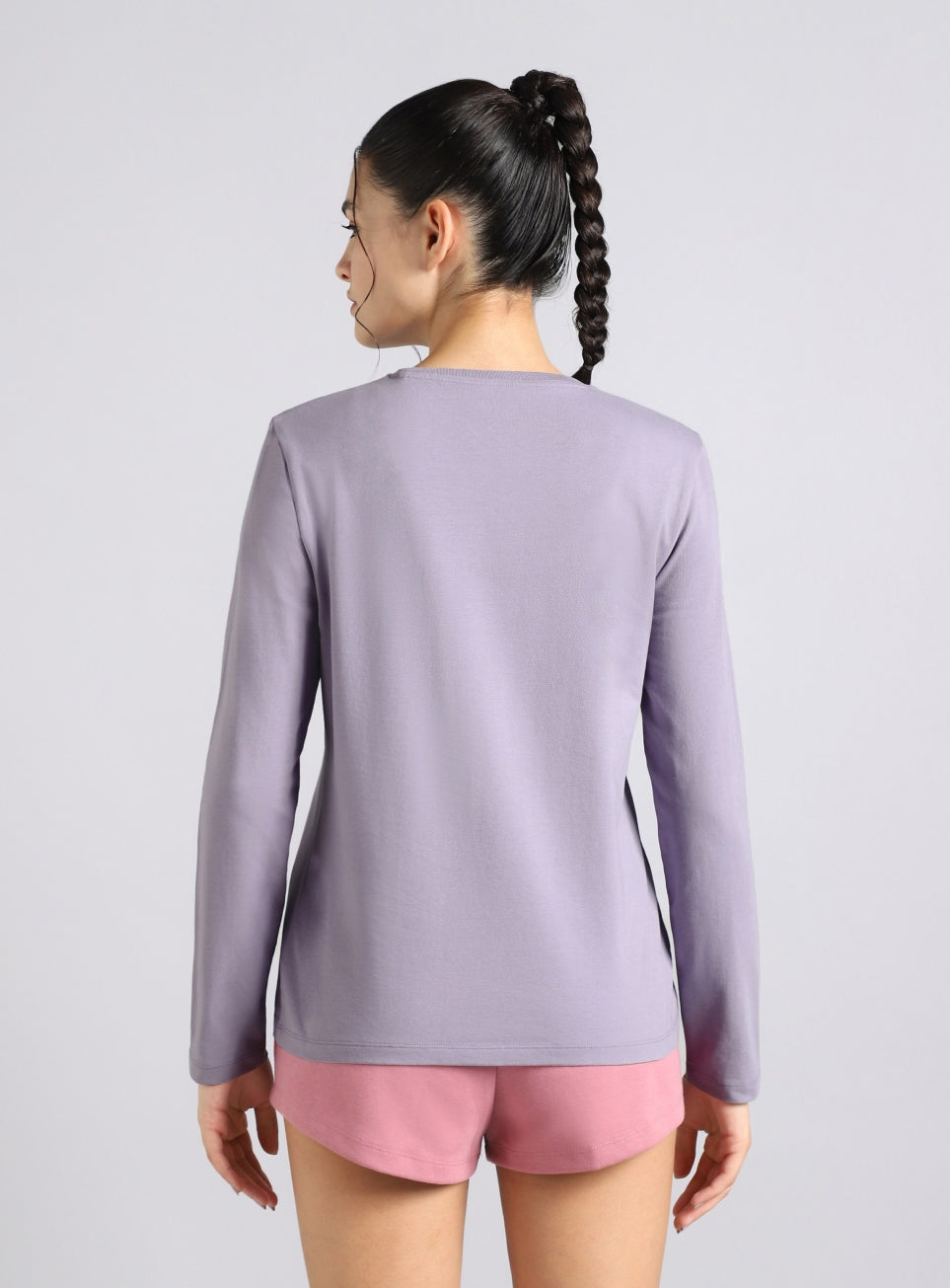 Women's Purple Soft Form Classic Full Sleeves T-Shirt