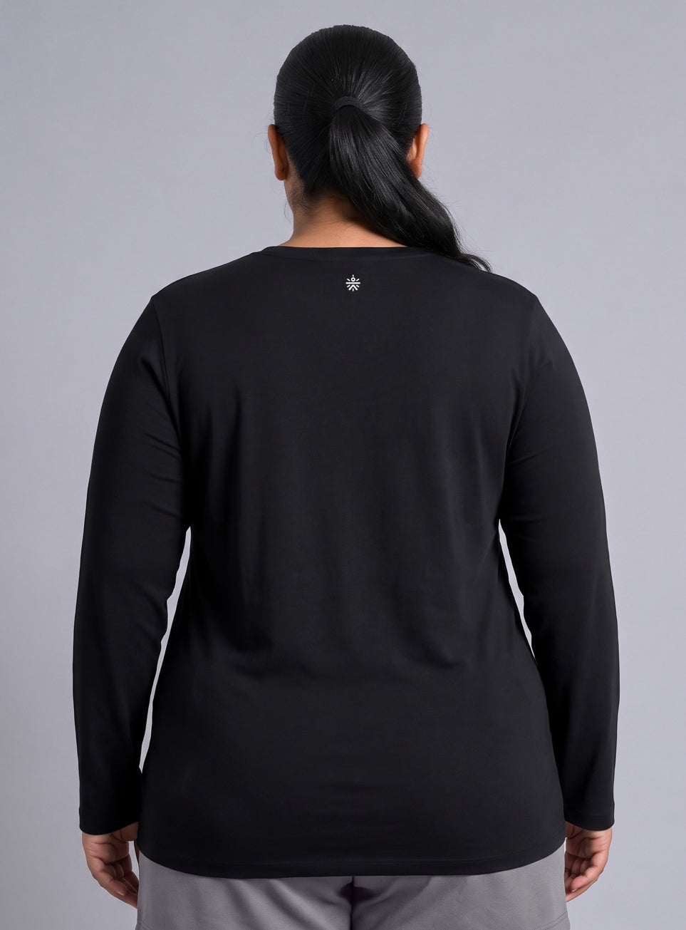 Women's Black Full sleeve Plus Size T-shirt