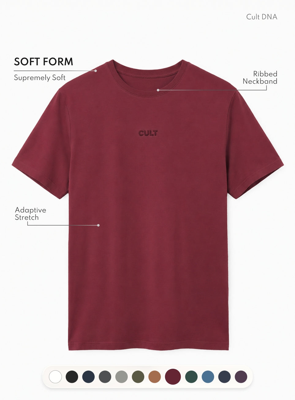 Men's Maroon Soft Form Classic T-shirt