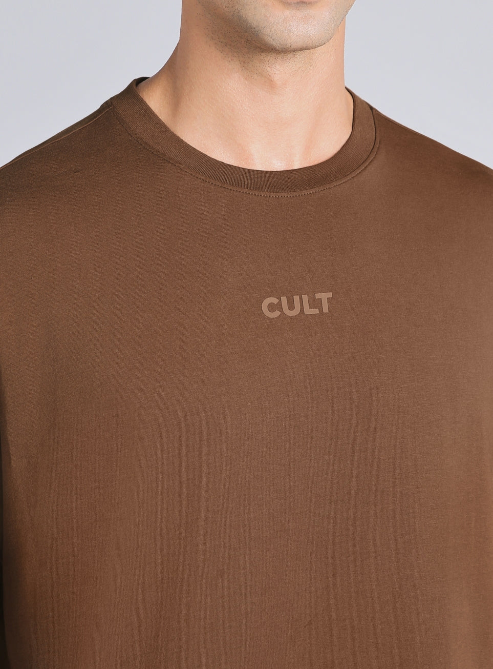 Men's Brown Soft Form Oversized T-shirt