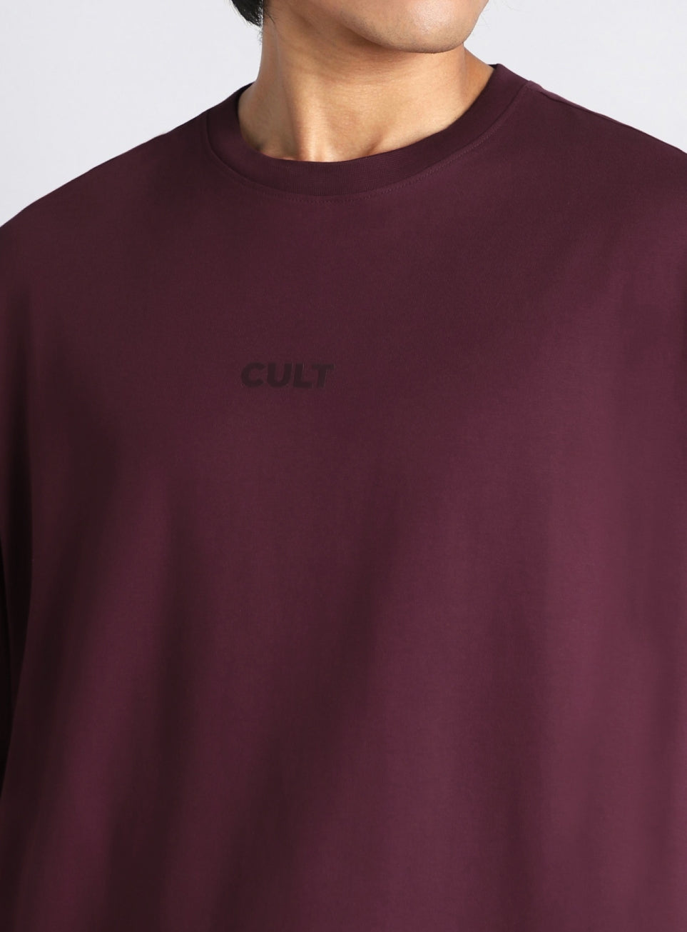 Men's Maroon Soft Form Oversized T-shirt