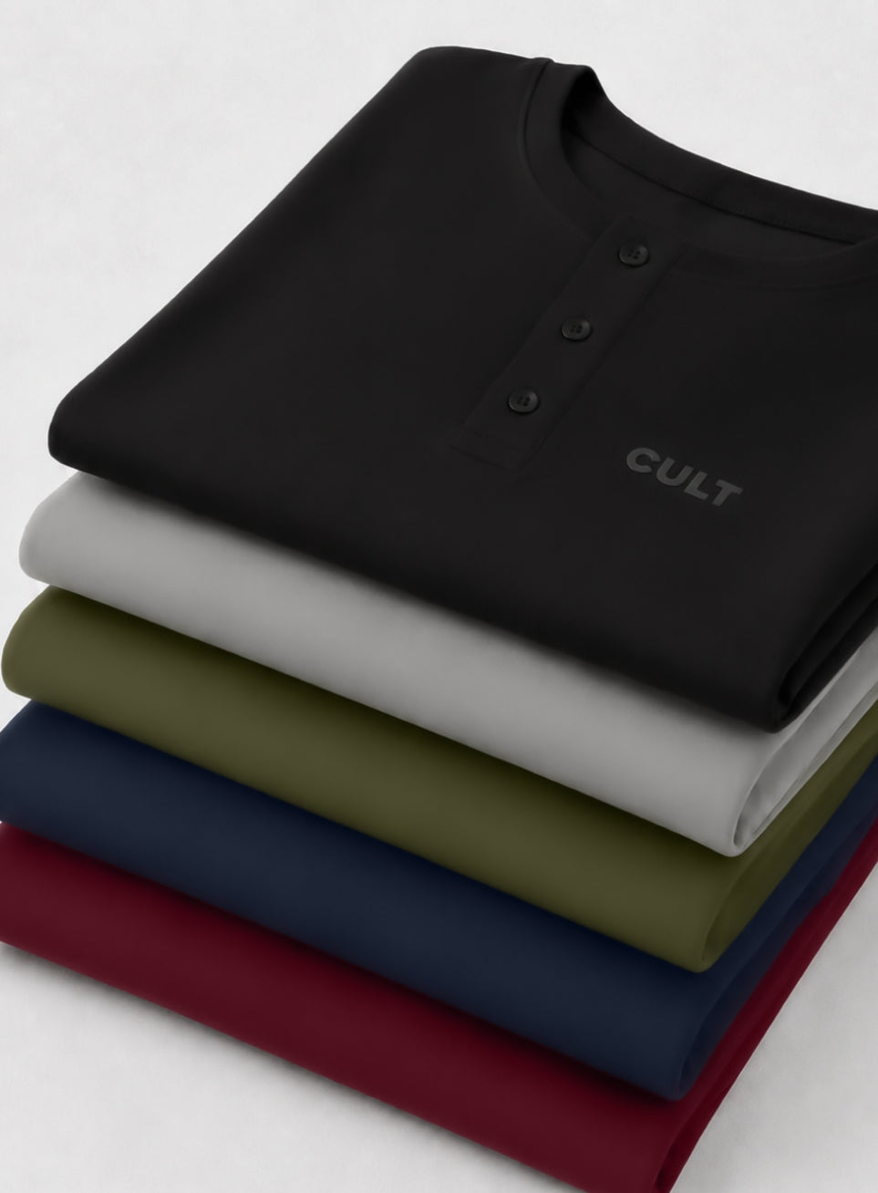 Men's Maroon Soft Form Full Sleeve Henley T-shirt