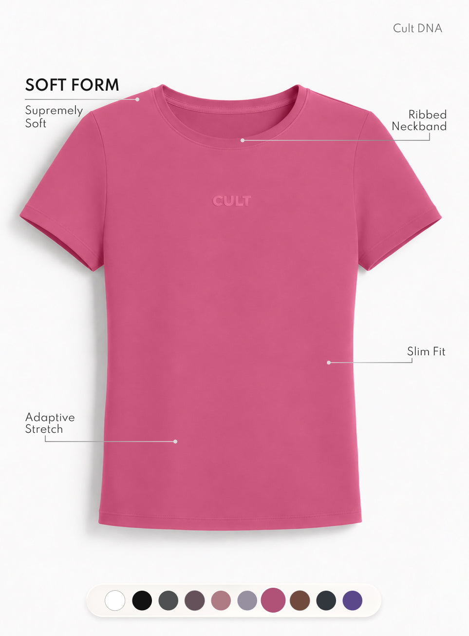 Women's Pink Soft Form Snug T-shirt