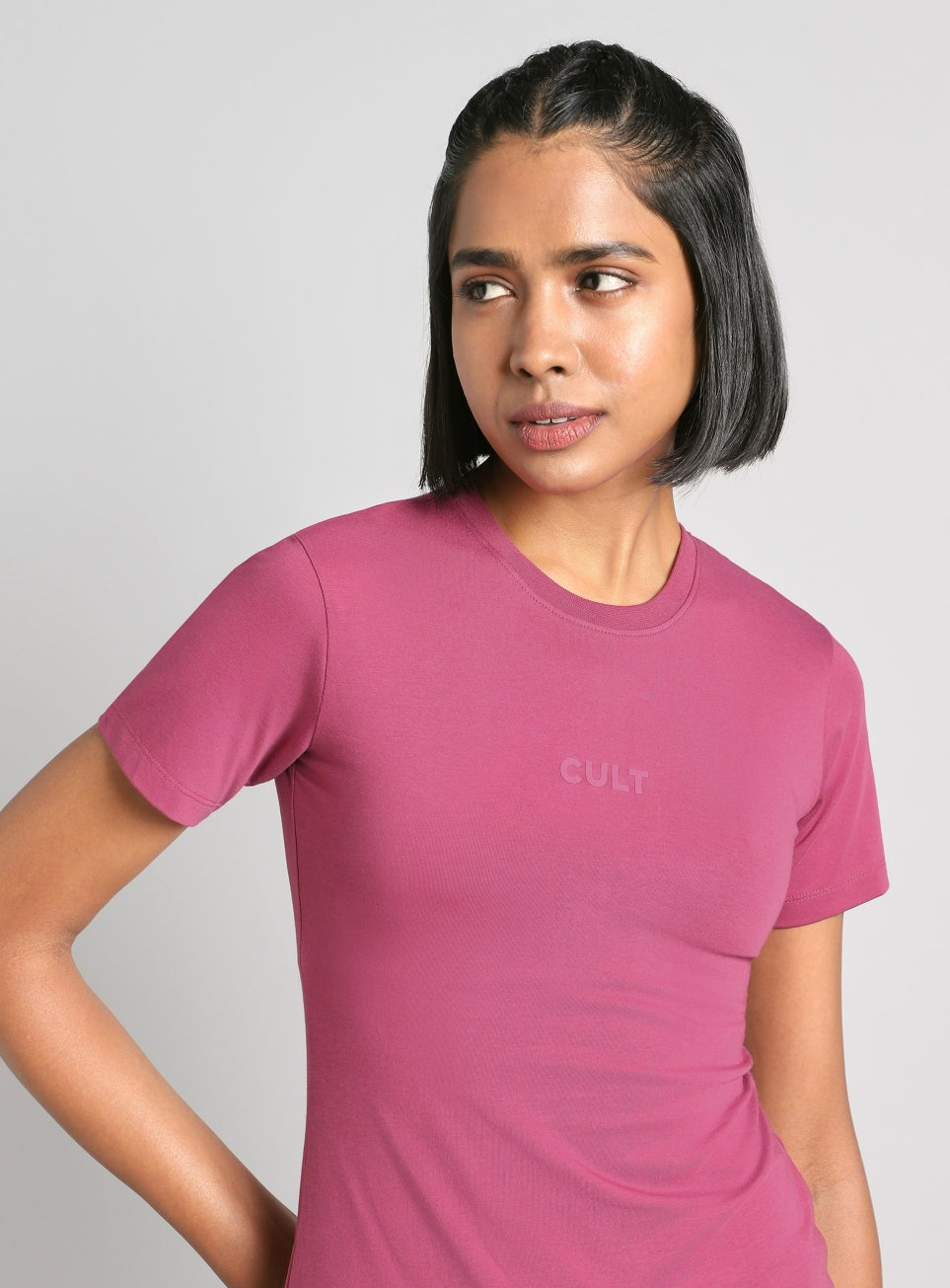 Women's Pink Soft Form Snug T-shirt
