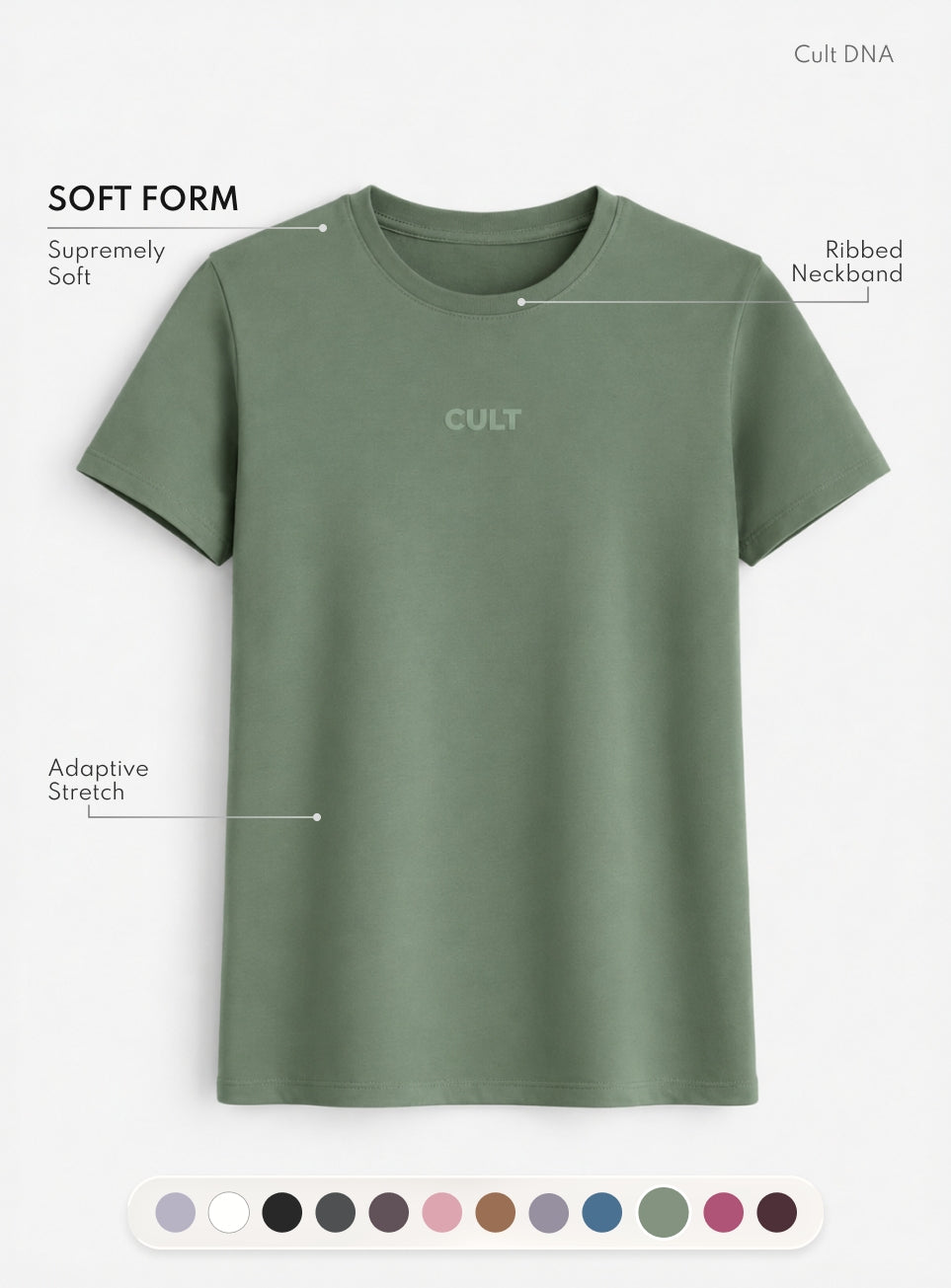 Women's Green Soft Form Classic T-shirt