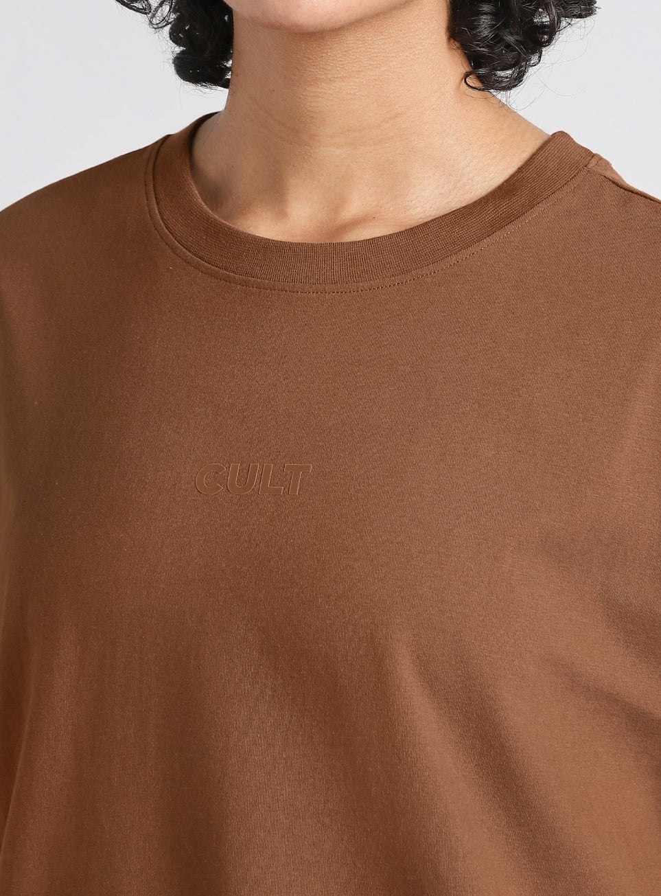 Women's Brown Soft Form Oversized Comfort T-shirt