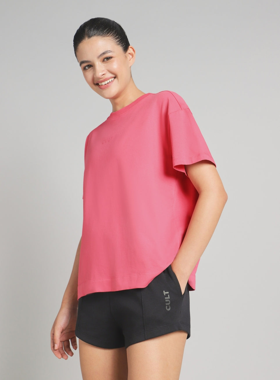 Women's Pink Soft Form Easy Fit Everyday T-shirt