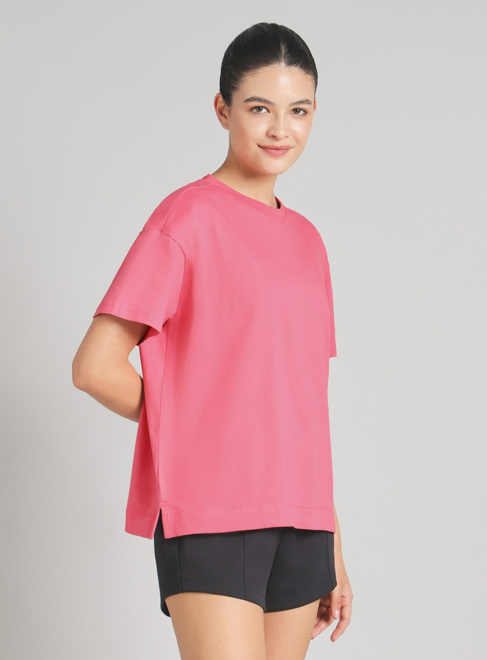 Women's Pink Soft Form Easy Fit Everyday T-shirt