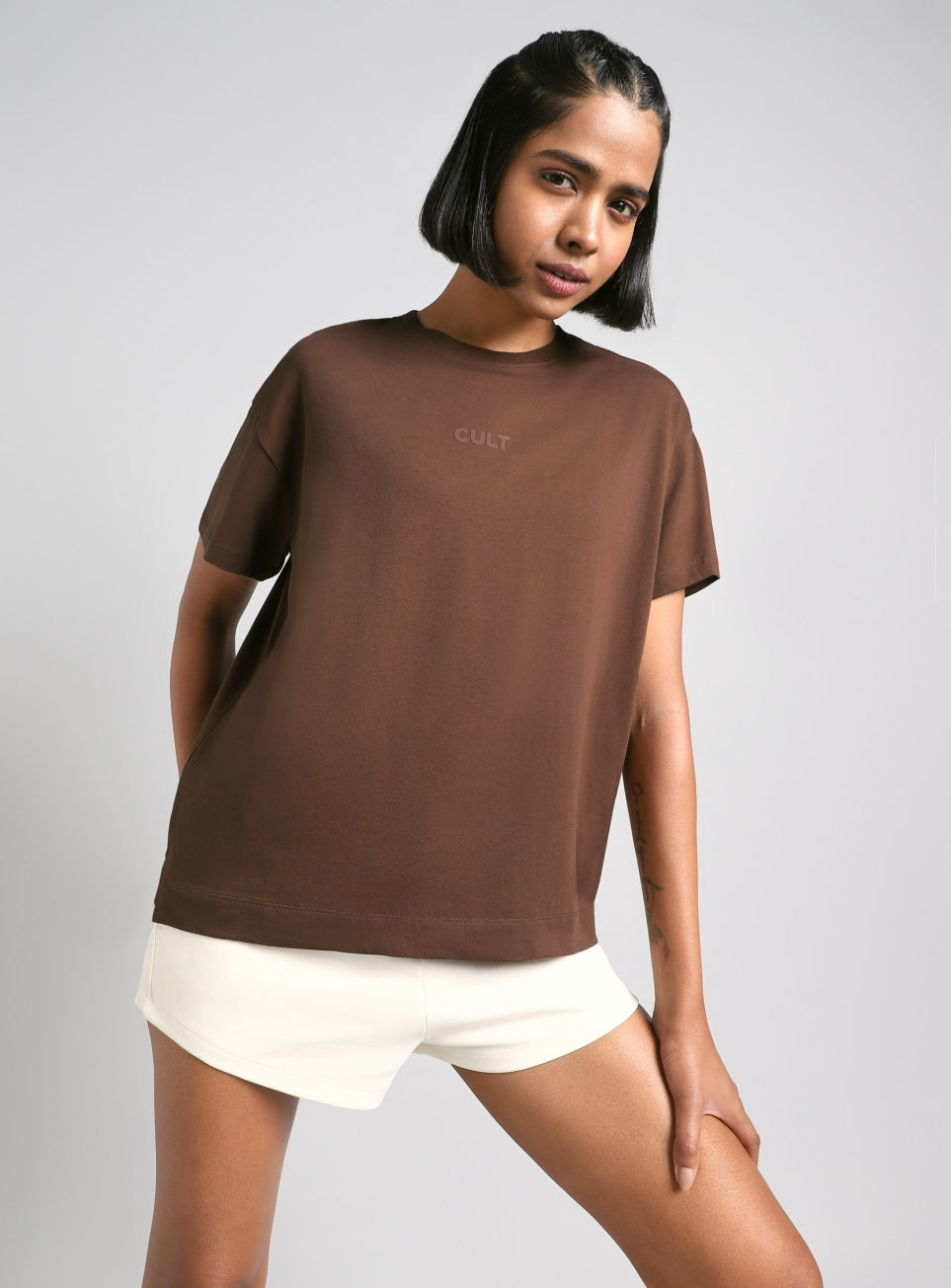 Women's Brown Soft Form Easy Fit Everyday T-shirt
