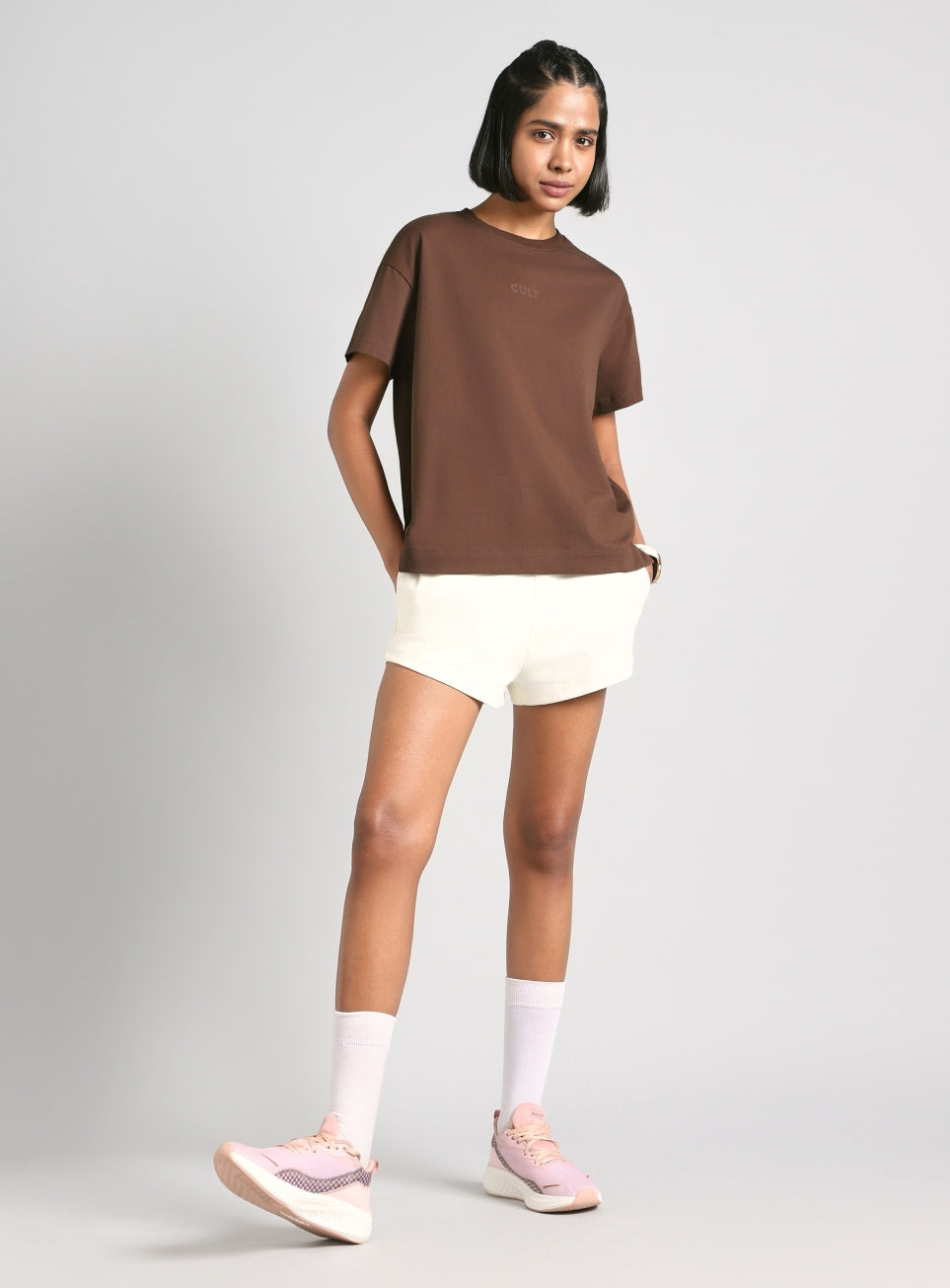 Women's Brown Soft Form Easy Fit Everyday T-shirt