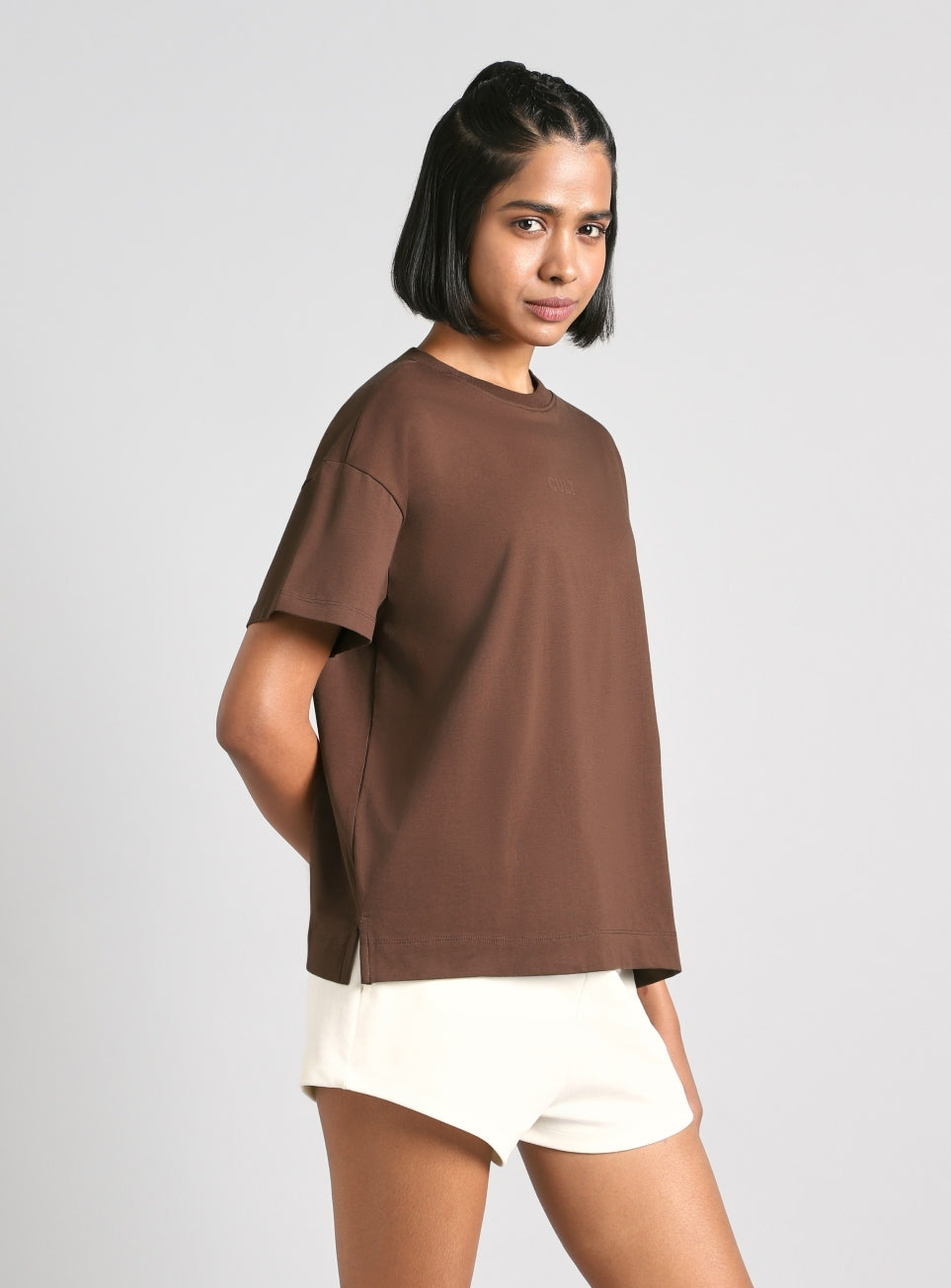 Women's Brown Soft Form Easy Fit Everyday T-shirt