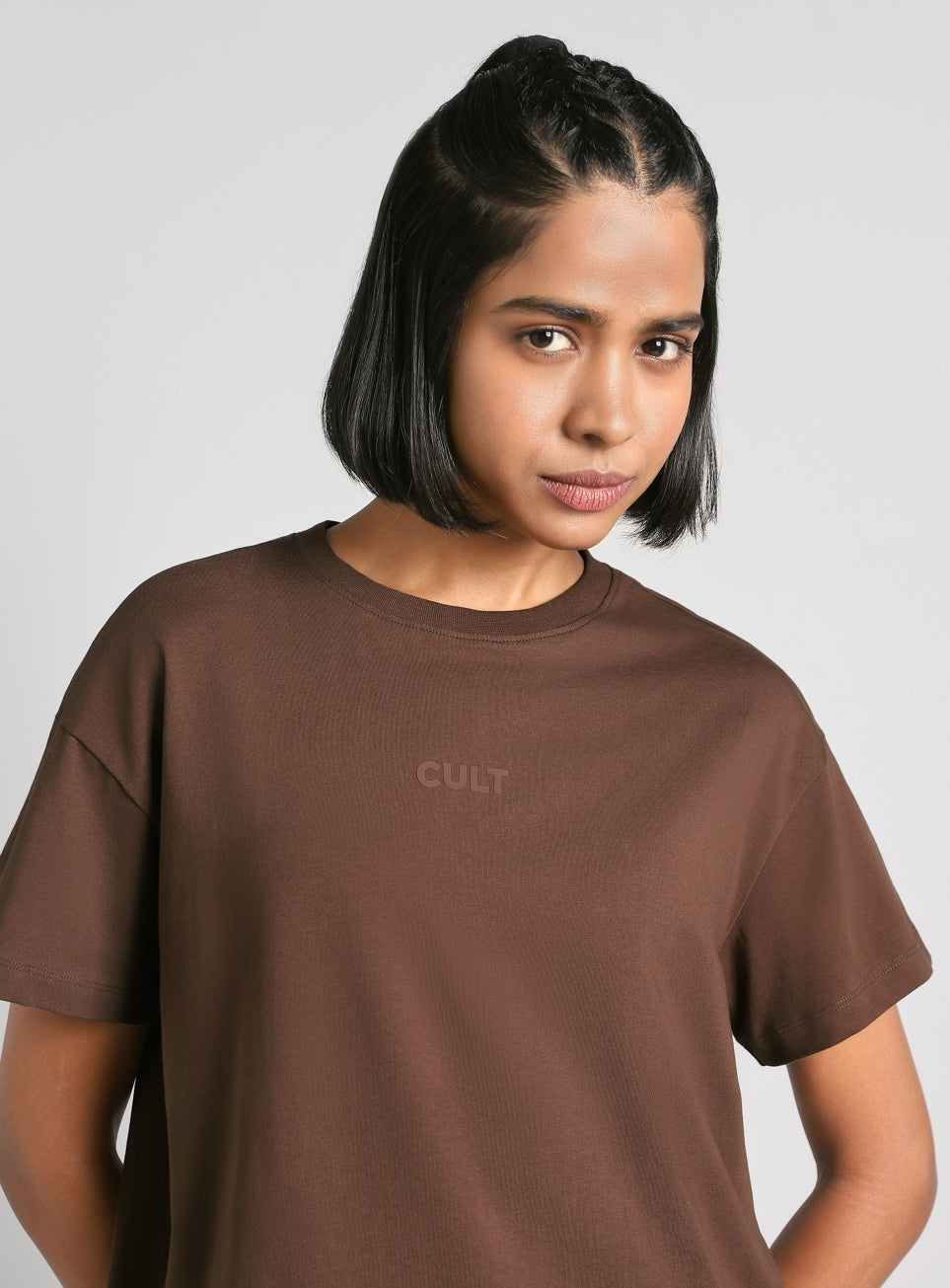 Women's Brown Soft Form Easy Fit Everyday T-shirt