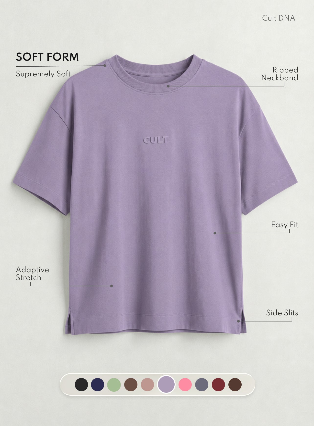 Women's Dark Grey Soft Form Easy Fit Everyday T-shirt