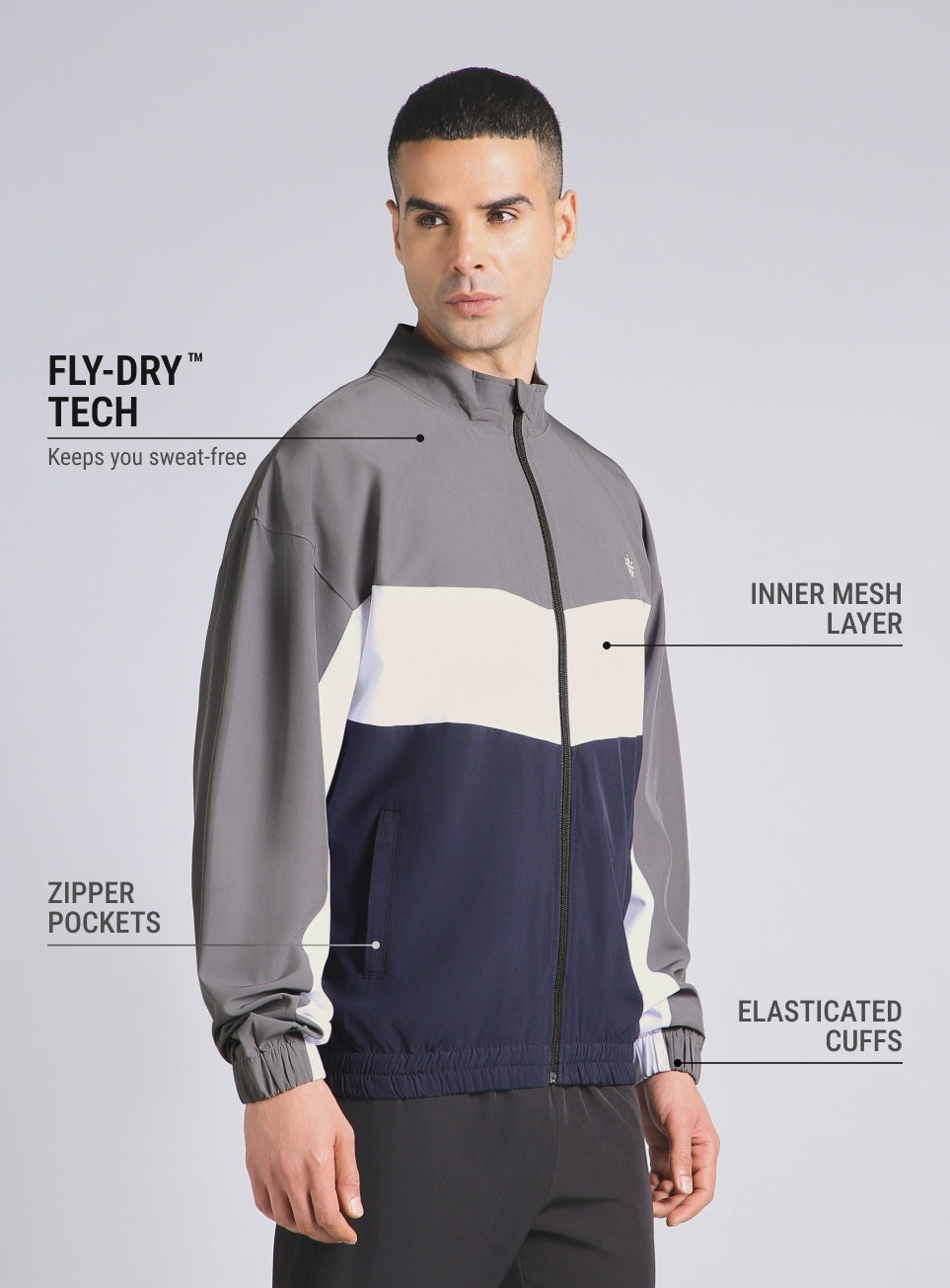 Men's Multicolour Training Relaxed Fit Layering Jacket