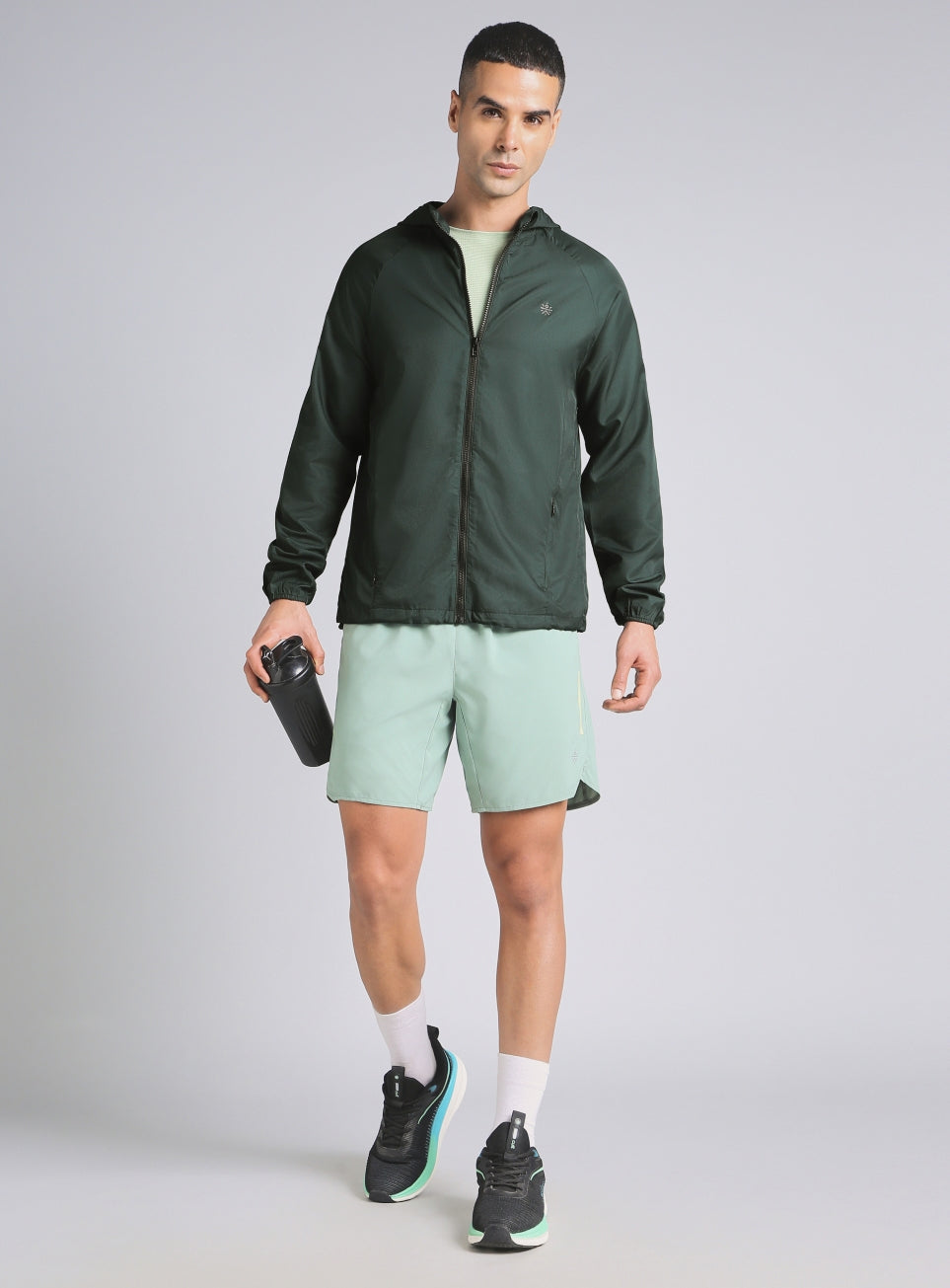 Men's Dark Green Daily Pace Packable Windbreaker Jacket