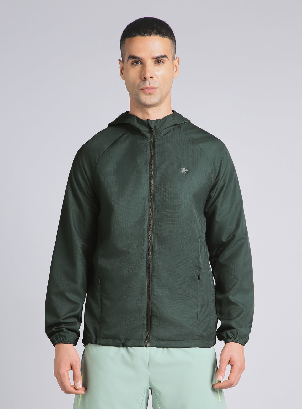 Men's Dark Green Daily Pace Packable Windbreaker Jacket