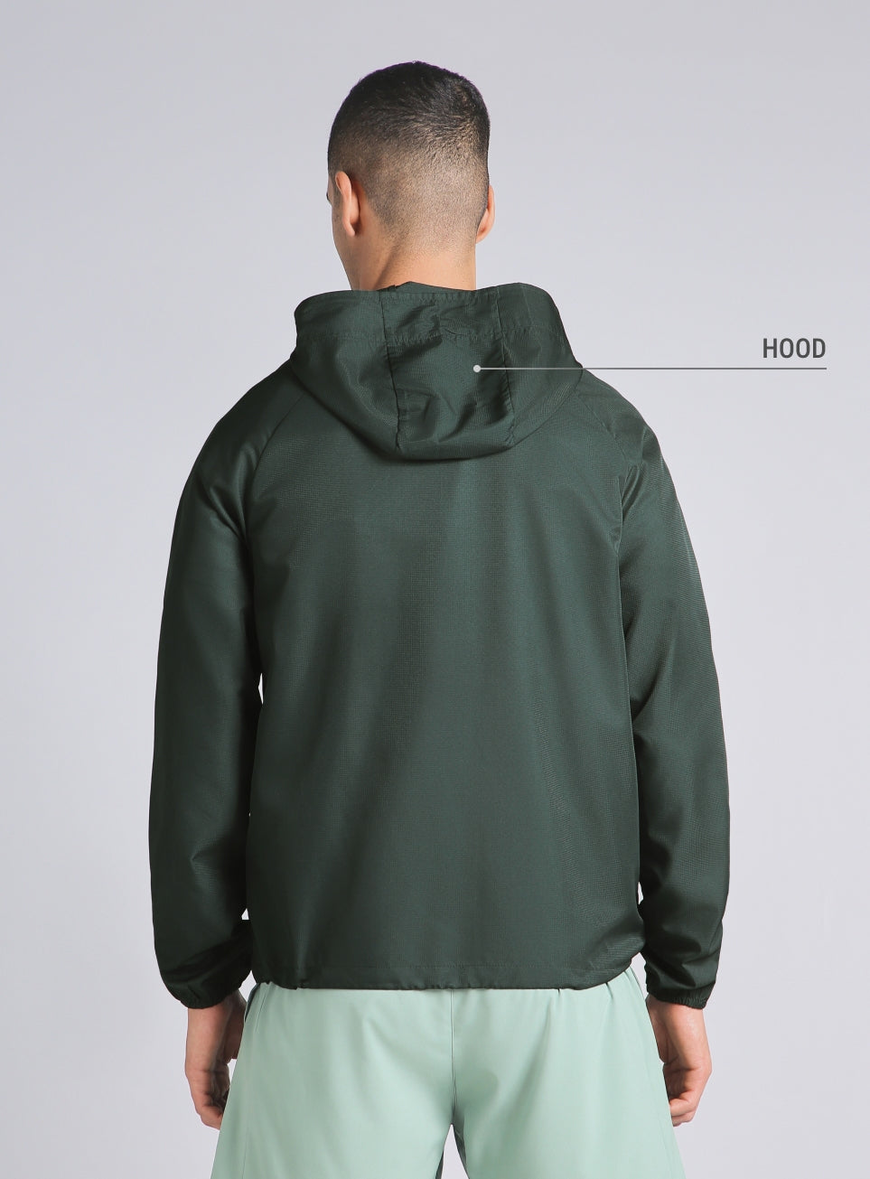Men's Dark Green Daily Pace Packable Windbreaker Jacket