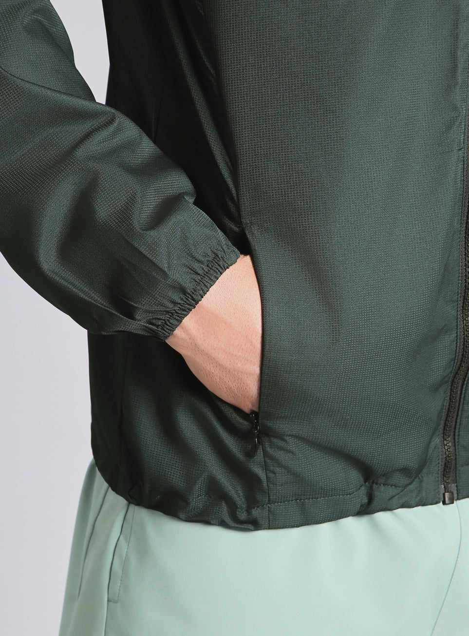 Men's Dark Green Daily Pace Packable Windbreaker Jacket
