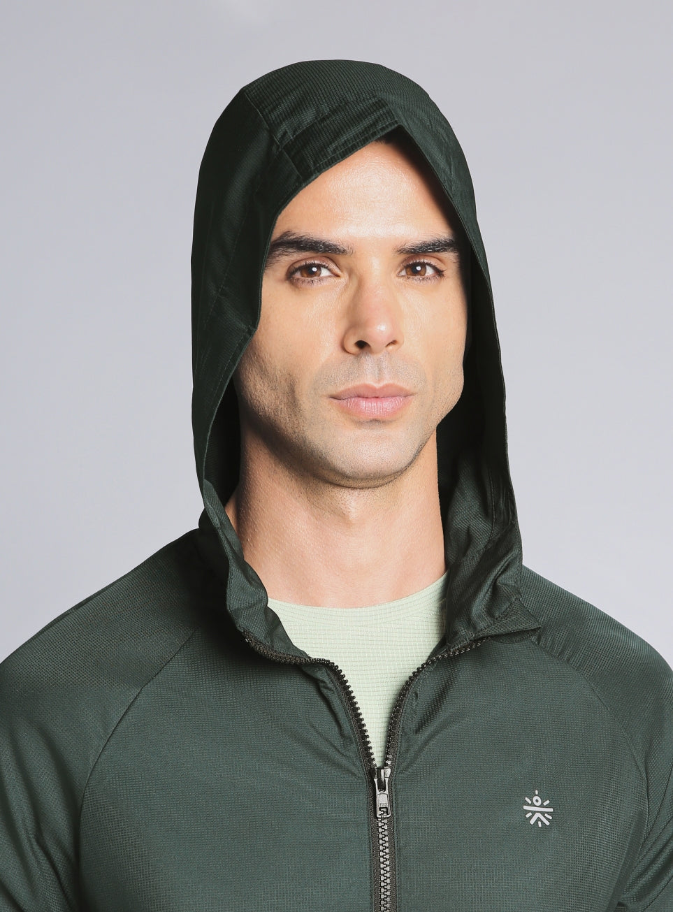Men's Dark Green Daily Pace Packable Windbreaker Jacket