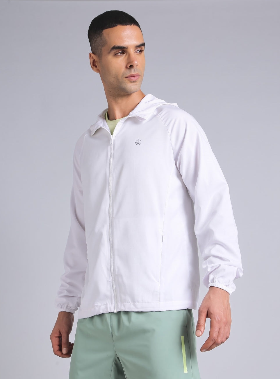 Men's White Daily Pace Windbreaker Jacket