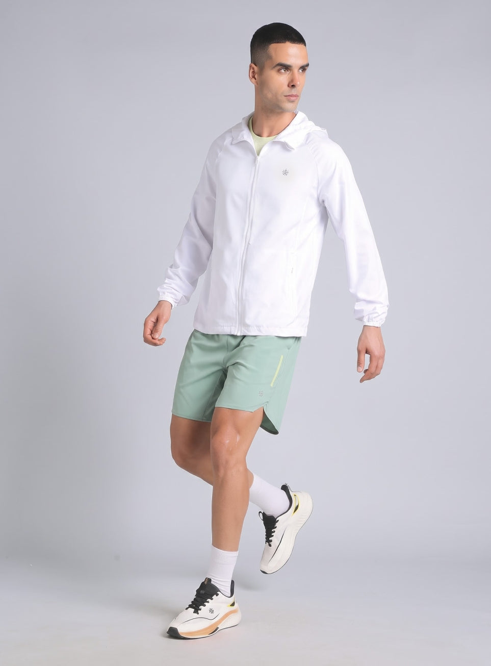 Men's White Daily Pace Windbreaker Jacket