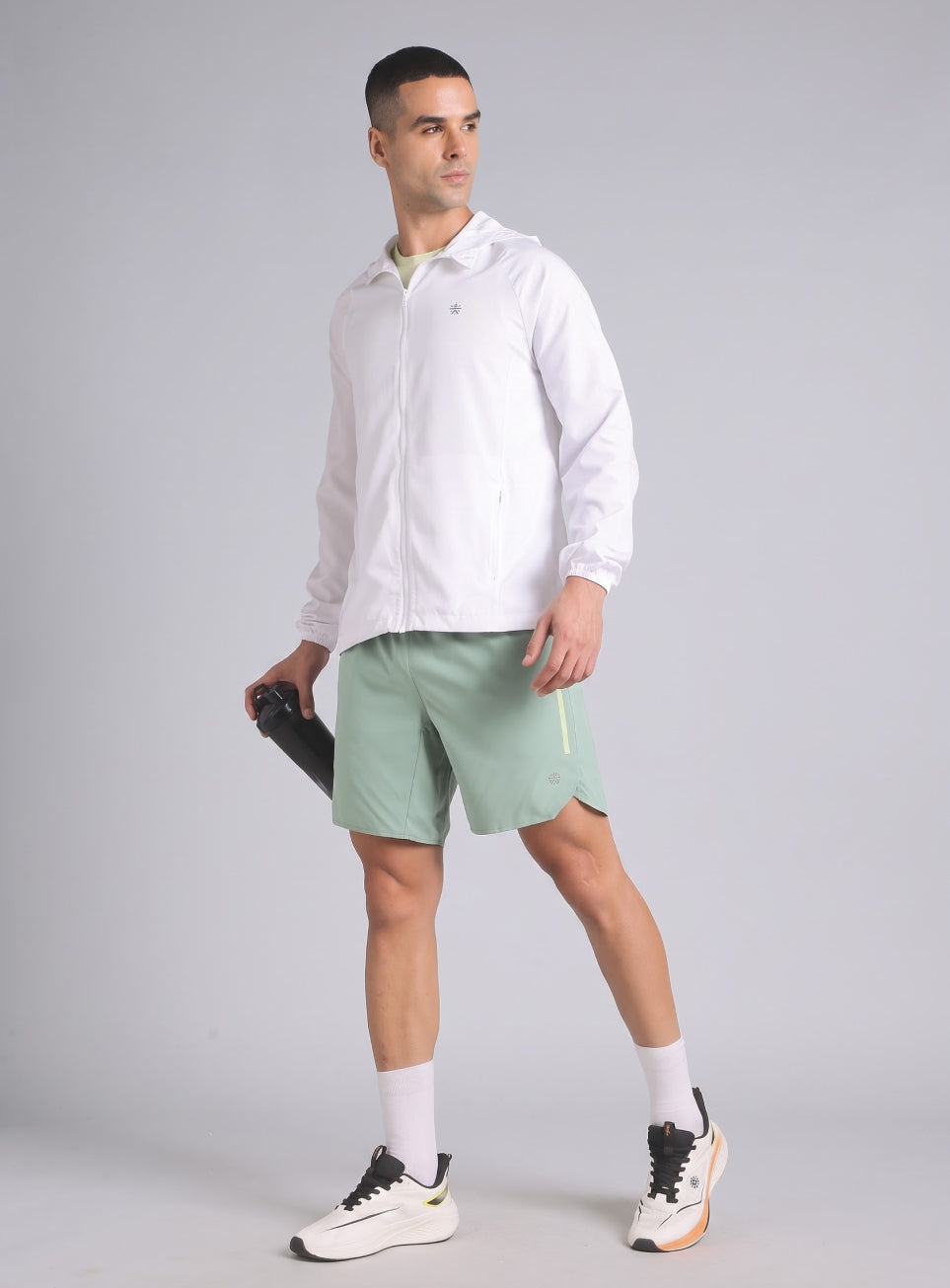 Men's White Daily Pace Windbreaker Jacket