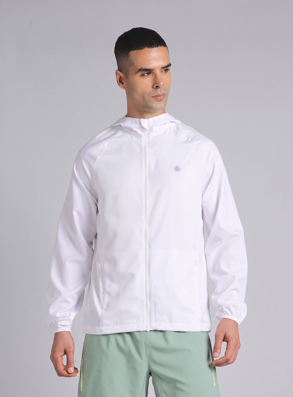 Men's White Daily Pace Windbreaker Jacket