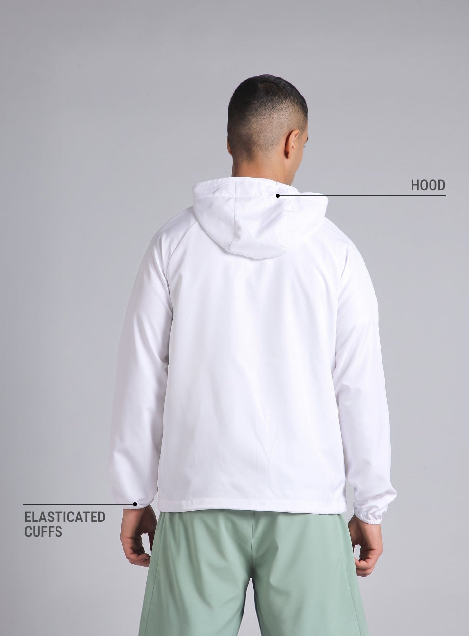 Men's White Daily Pace Windbreaker Jacket
