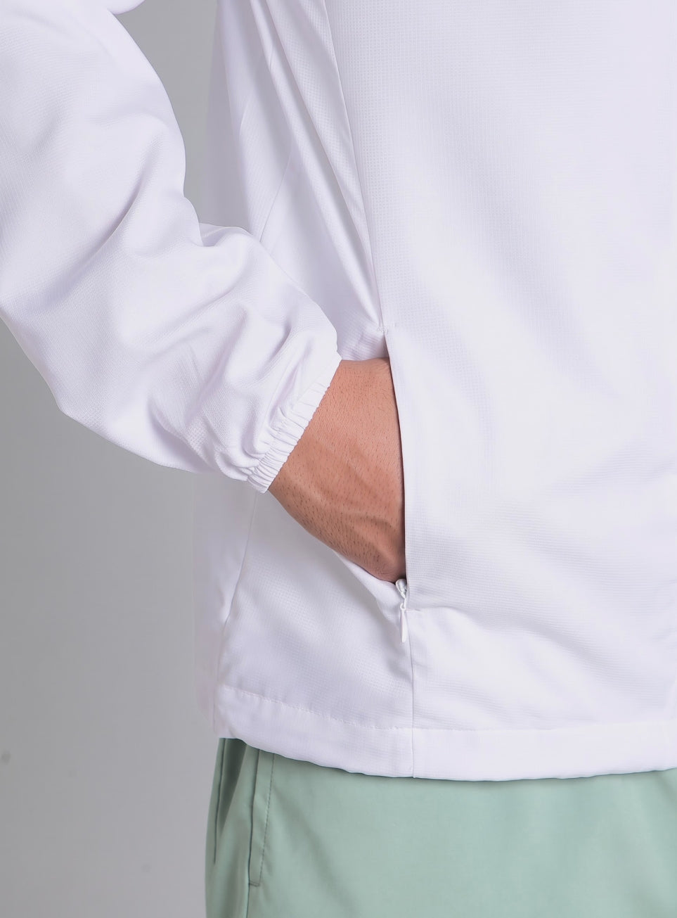 Men's White Daily Pace Windbreaker Jacket