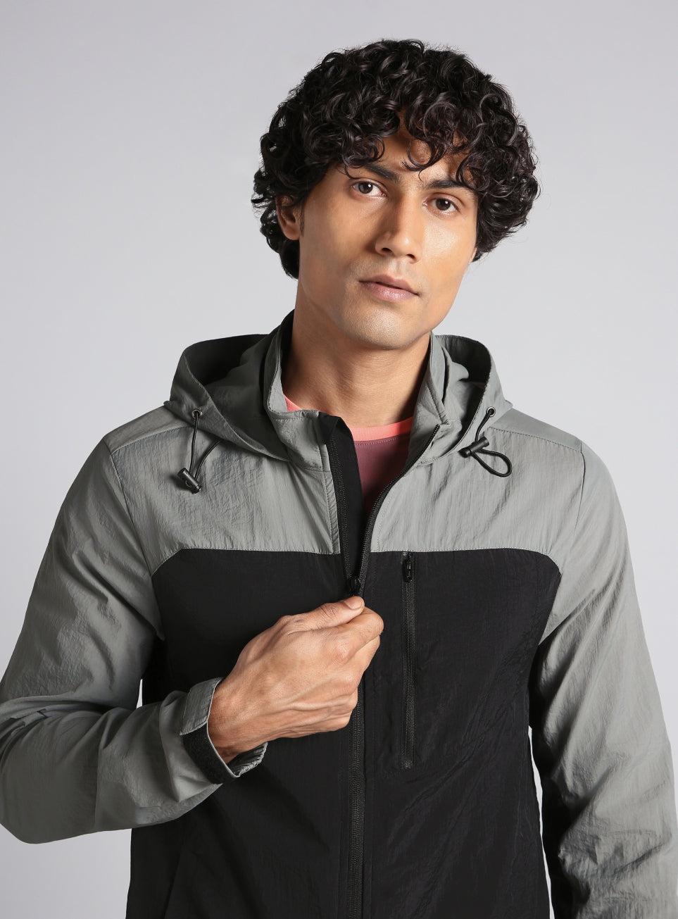 Men's Black Daily Run Hooded Windbreaker Jacket