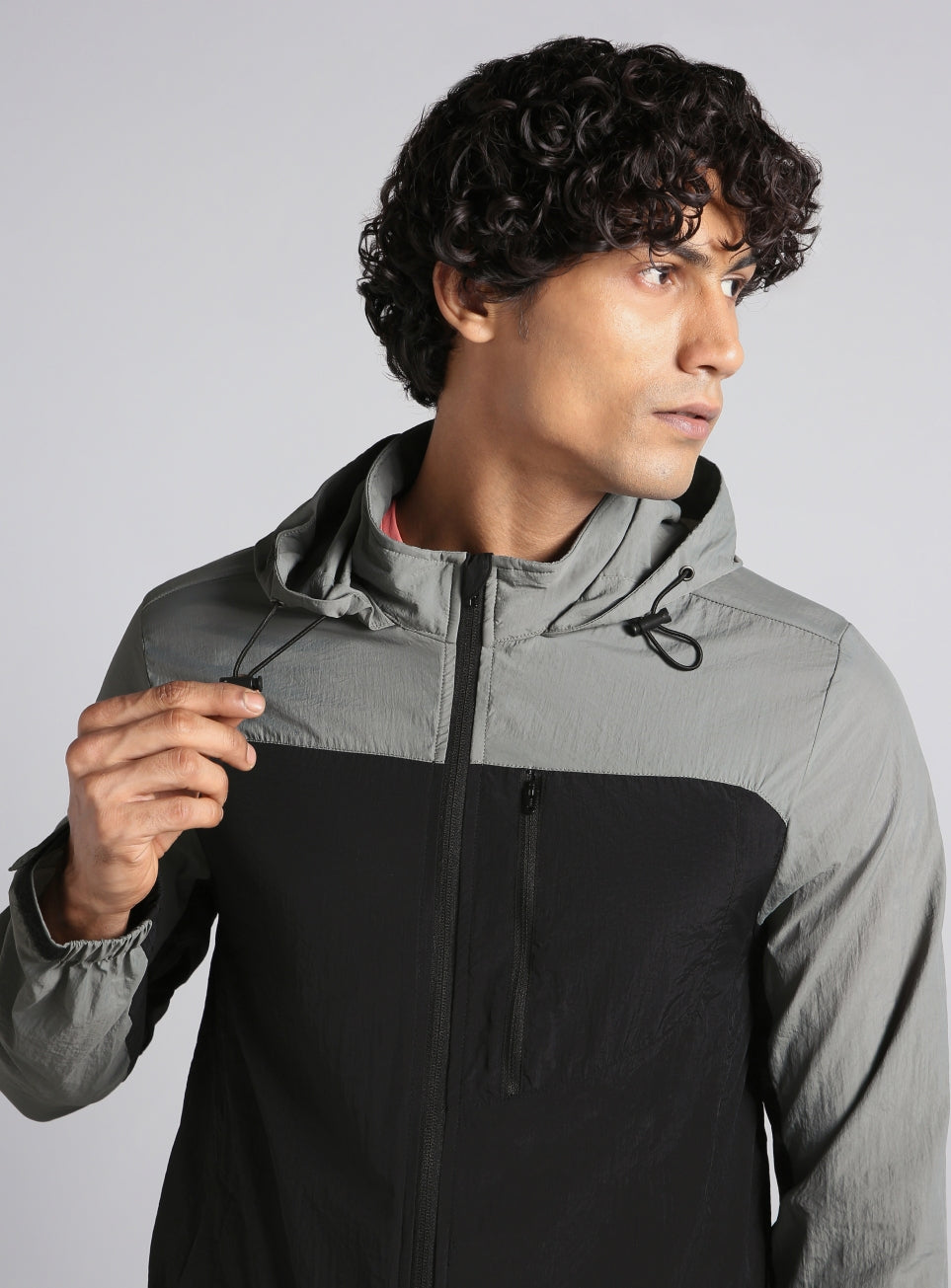 Men's Black Daily Run Hooded Windbreaker Jacket