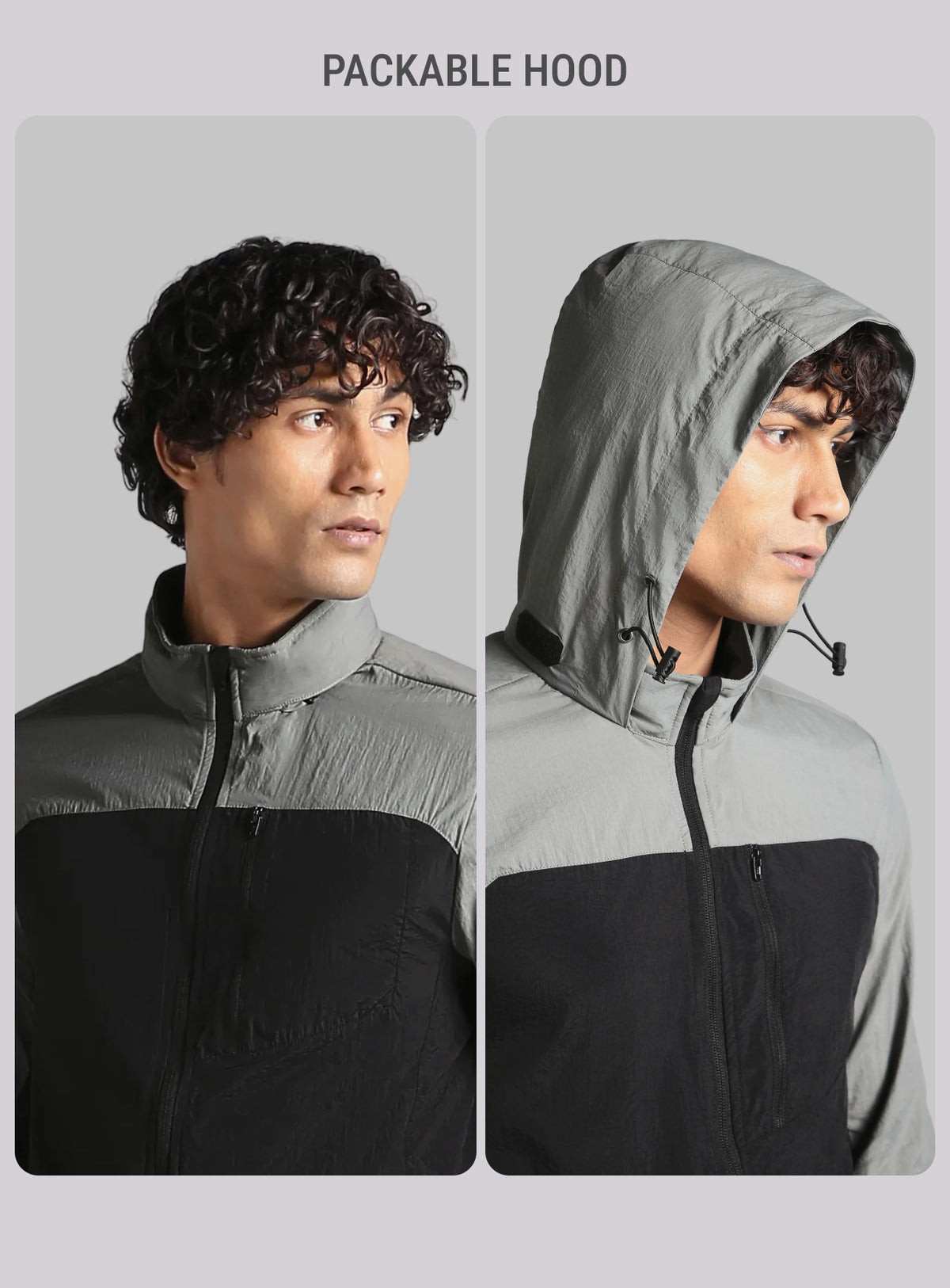 Men's Black Daily Run Hooded Windbreaker Jacket