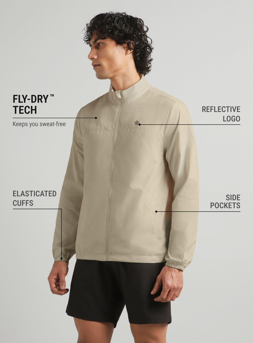 Men's Off White Everyday Run Packable Windbreaker Jacket
