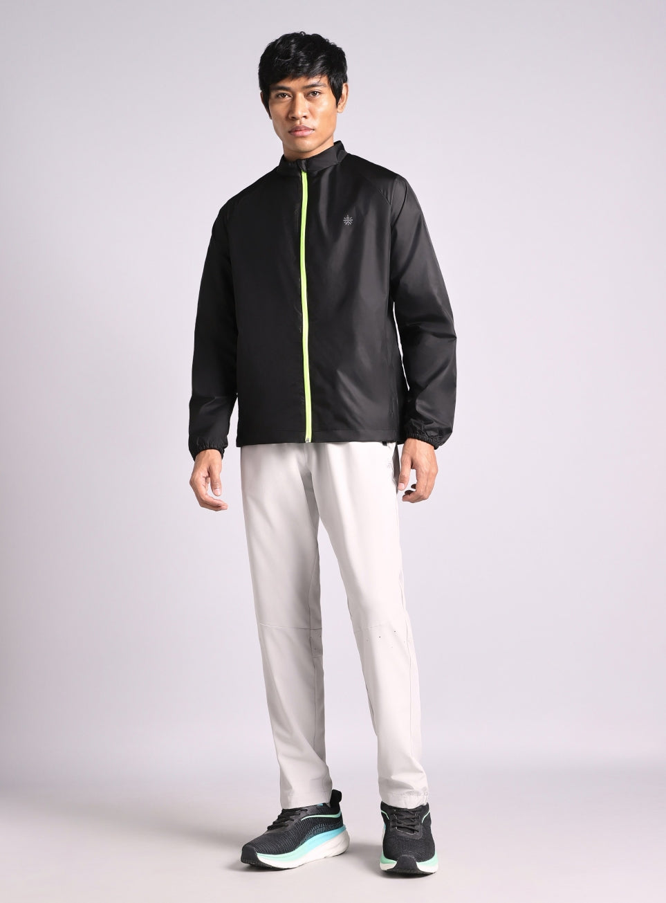 Men’s Black Reflective panel wind Breaker Running Jacket