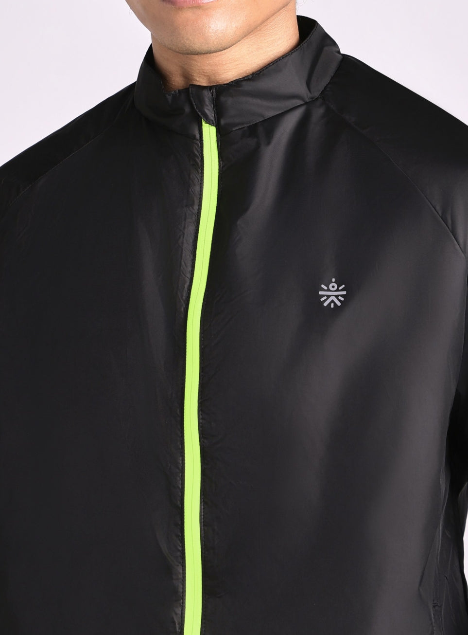 Men’s Black Reflective panel wind Breaker Running Jacket