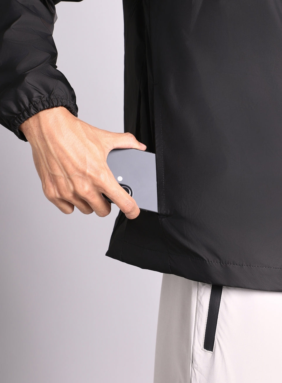 Men’s Black Reflective panel wind Breaker Running Jacket