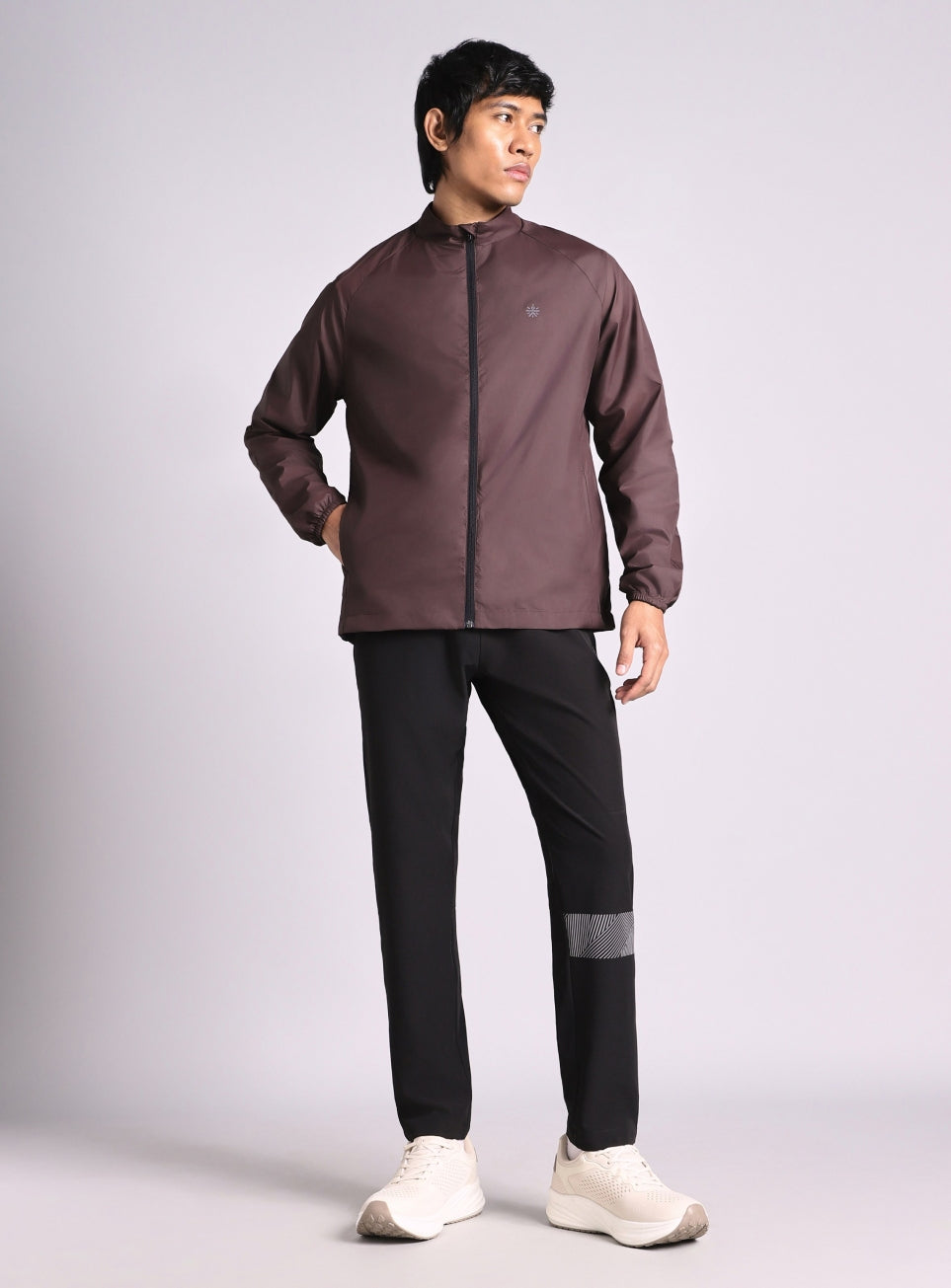 Men’s Wine Reflective panel wind Breaker Running Jacket
