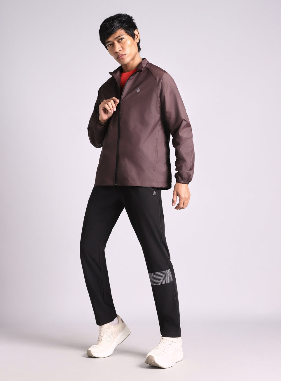 Men’s Wine Reflective panel wind Breaker Running Jacket