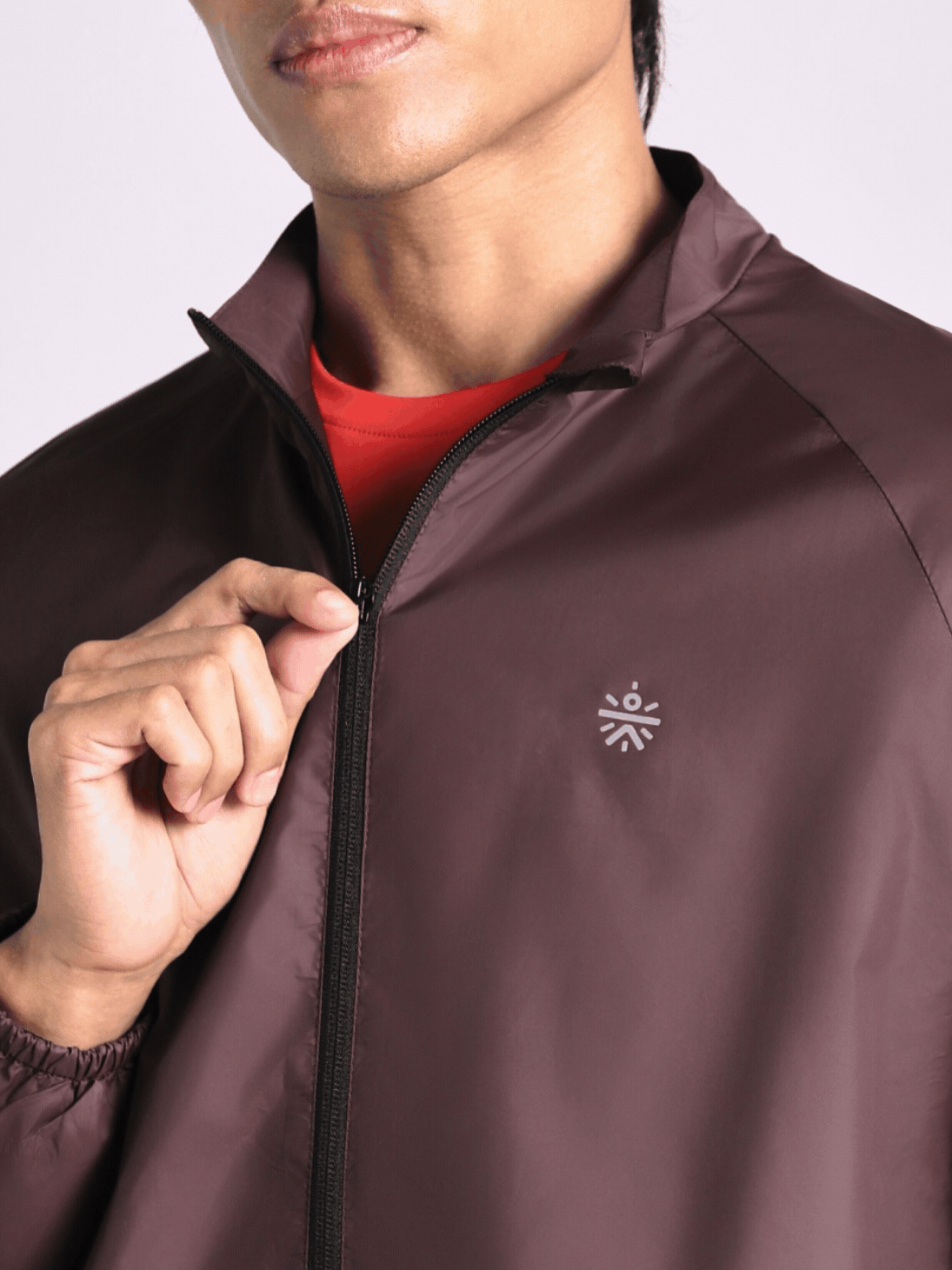 Men’s Wine Reflective panel wind Breaker Running Jacket