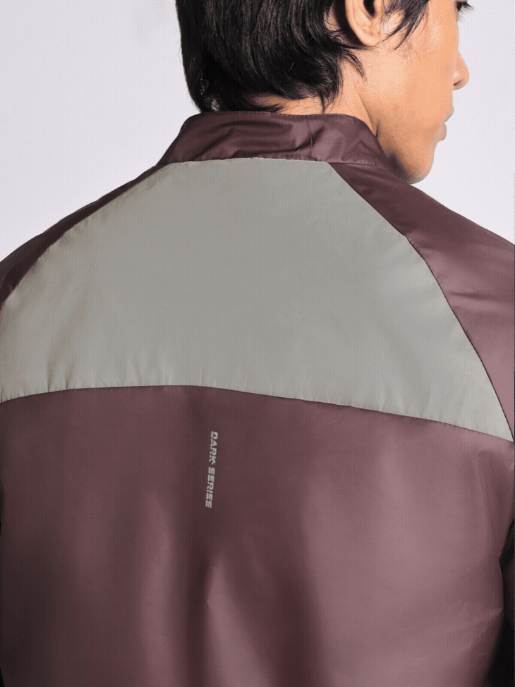 Men’s Wine Reflective panel wind Breaker Running Jacket
