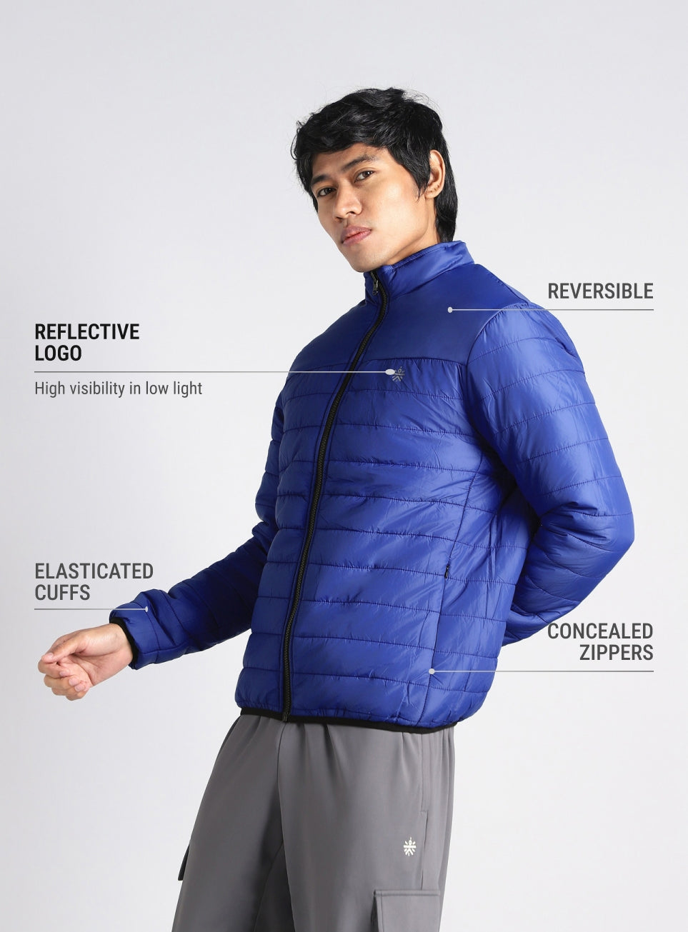 Men's Multicolor Performance Reversible Puffer Jacket