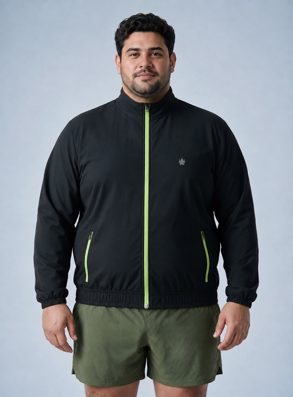 Men's Black Running Essential Plus Size Jacket