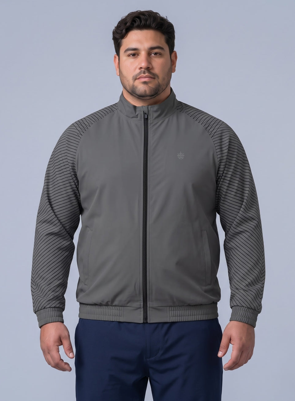 Men's Grey Day Run Essential Plus Size Jacket