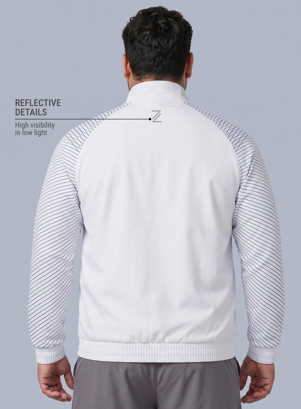 Men's White Day Run Essential Plus Size Jacket