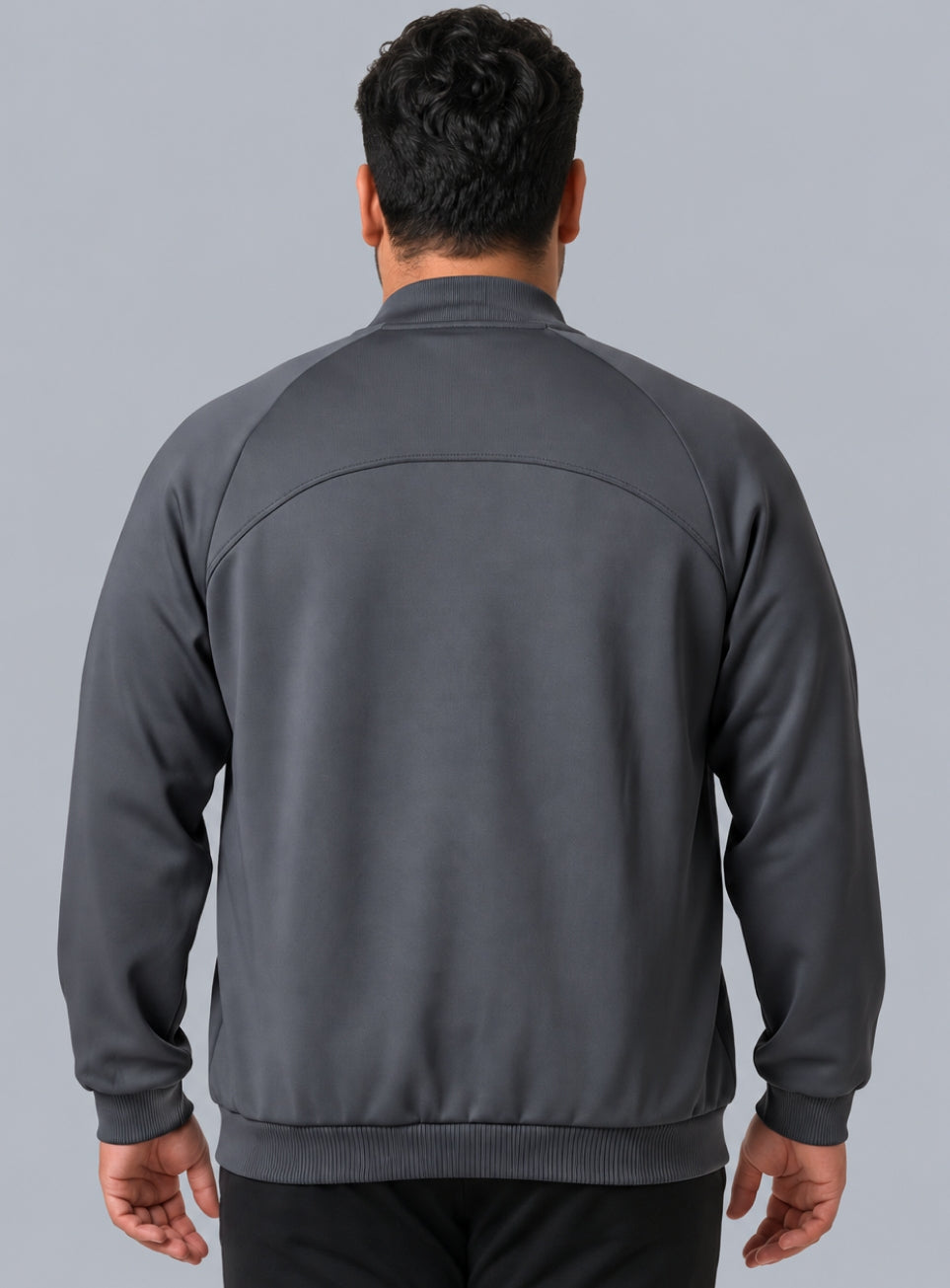 Men's Dark Grey Training Plus Size Bomber Jacket