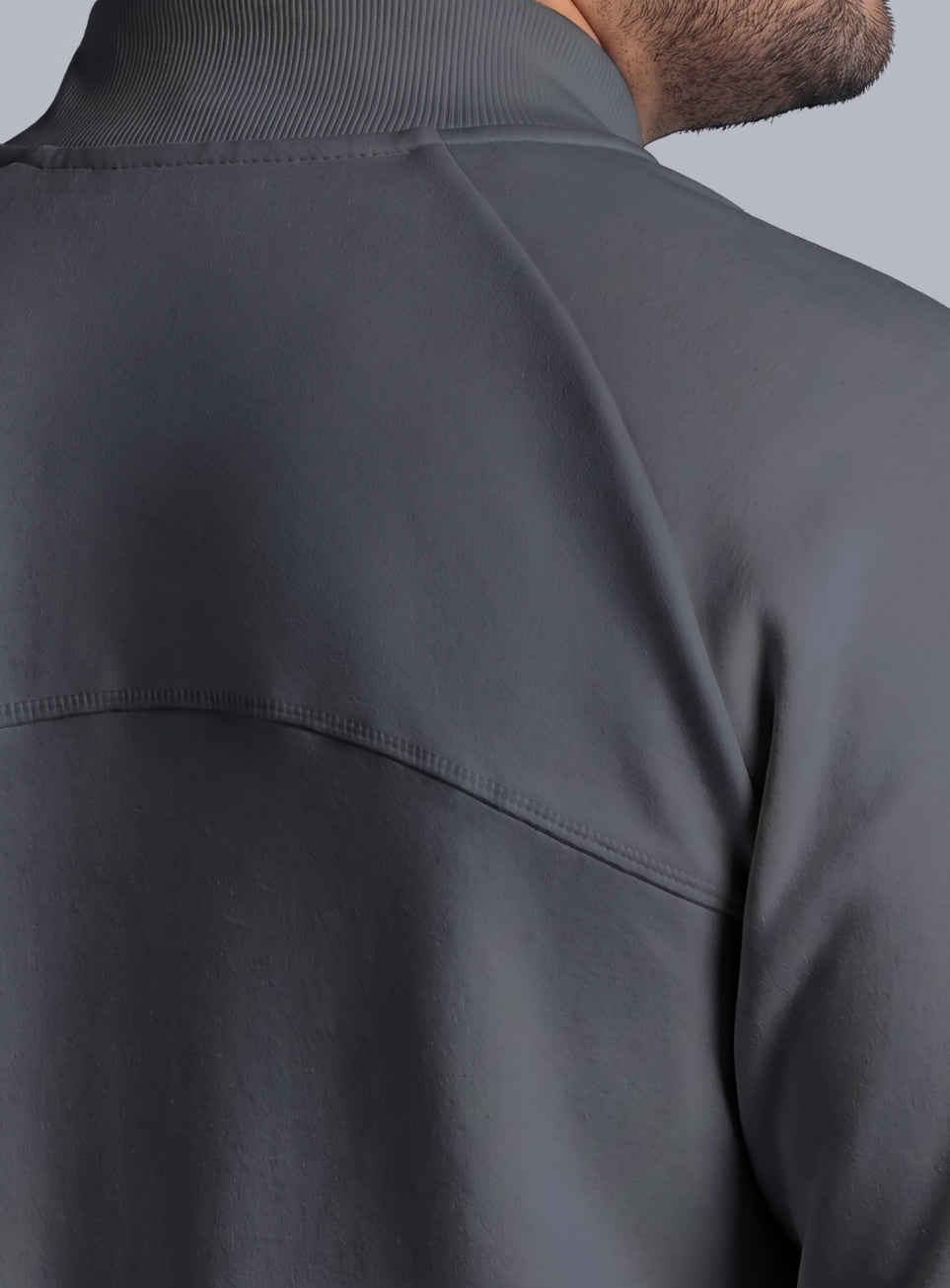 Men's Dark Grey Training Plus Size Bomber Jacket