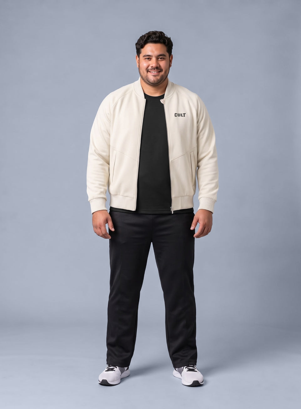 Men's Off White Training Plus Size Bomber Jacket