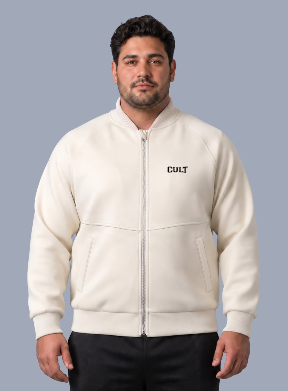 Men's Off White Training Plus Size Bomber Jacket